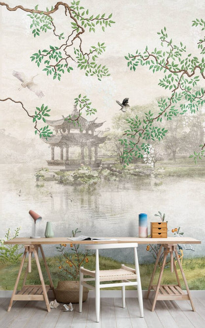 Tree With Birds Scenary Design BWMUR2314