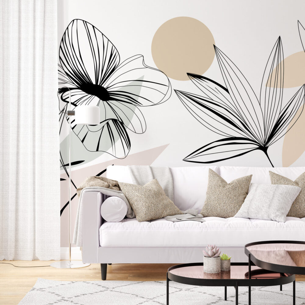 Big Abstract Flowers Design BWMUR8060