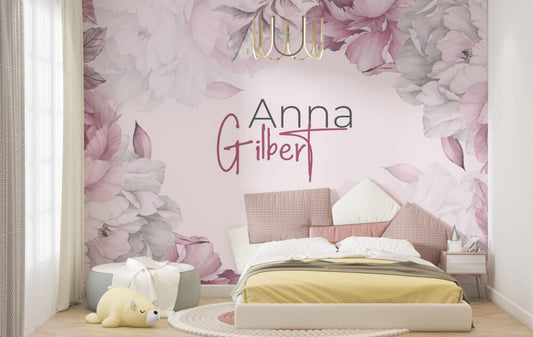 Custom Name With Pink Roses Design BWMUR7326