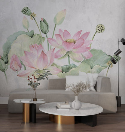 Pink Lotus Flowers Design BWSH1501