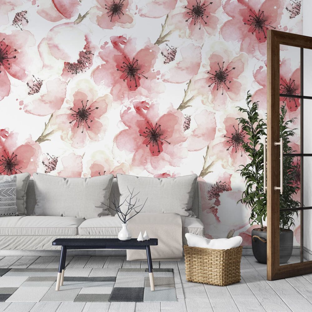 Pink Flowers Design BWMUR6125