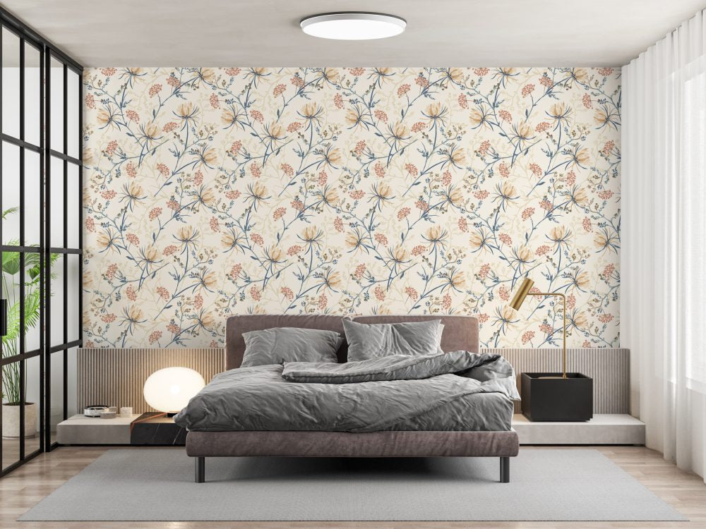 Beige Floral Design BWMUR8155