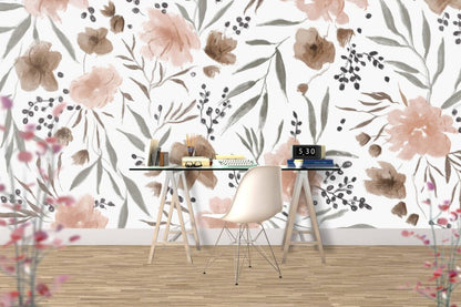 Brown Flowers Design BWMUR2074