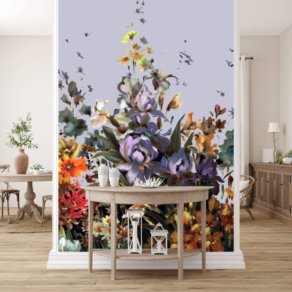 Colourful Oil Paint Flowers Design BWMUR2414