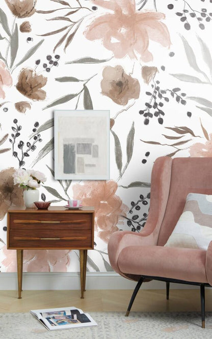 Brown Flowers Design BWMUR2074