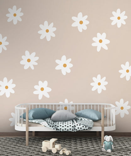 Kids White Daisys Design BWMUR8215