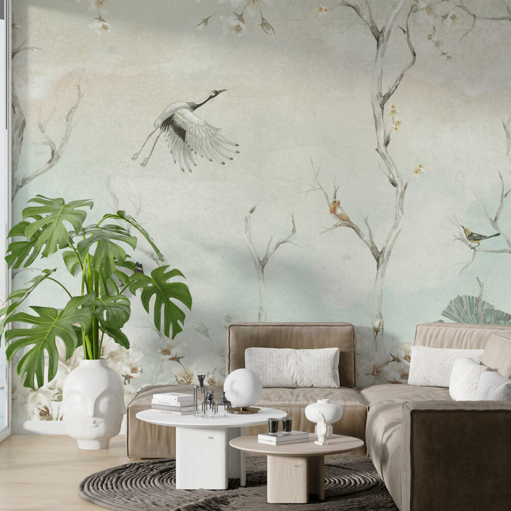 Birds And Trees Ombré Design BWMUR8103-G