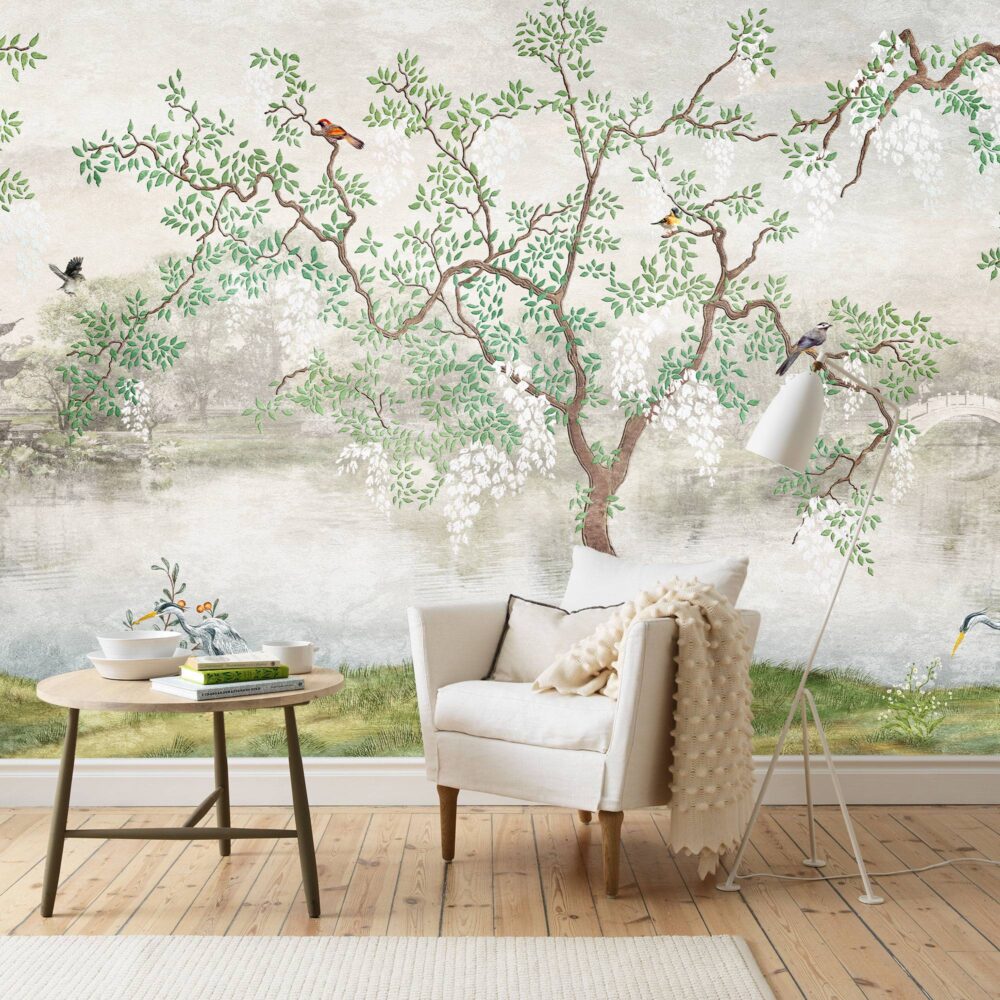 Tree With Birds Scenary Design BWMUR2314