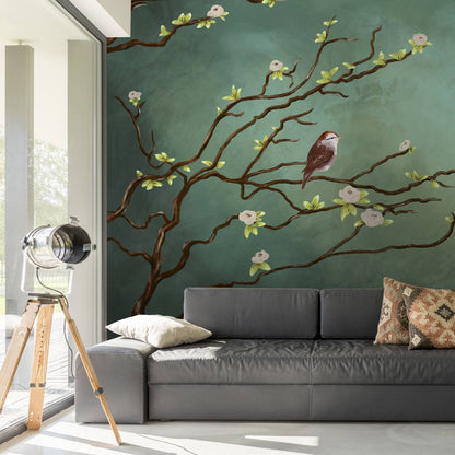 Green Flower Tree Design BWMUR2056