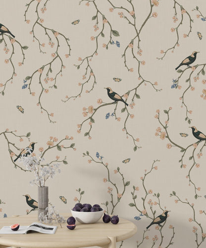 Birds On Flower Branches Design BWMUR8002