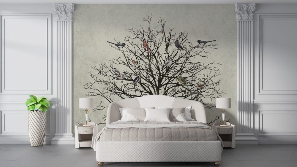 Birds On Tree Design BWMUR8127