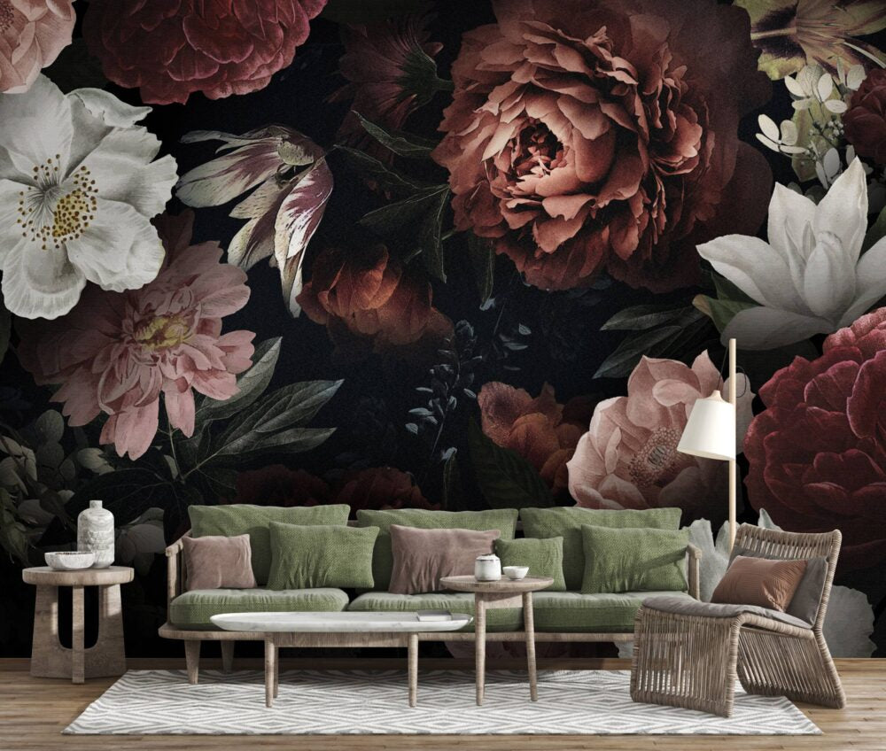 Dark Roses Design Big Dark Roses Design BWMUR2404 – Beautiful Walls Pty Ltd