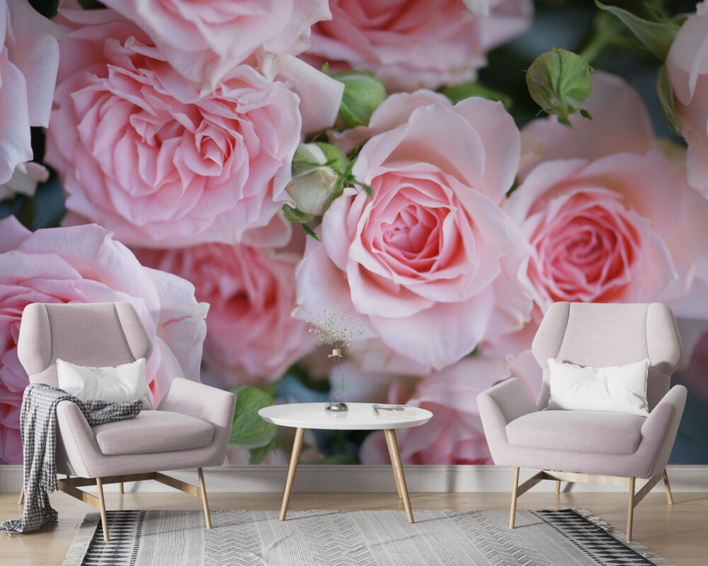 Pink 3D Roses Design BWSH1078 – Beautiful Walls Pty Ltd