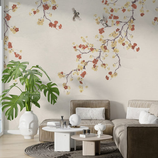 Blossom Tree With Birds Design BWMUR8107