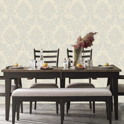 Broken String Damask Off-white/Grey Design - 25059