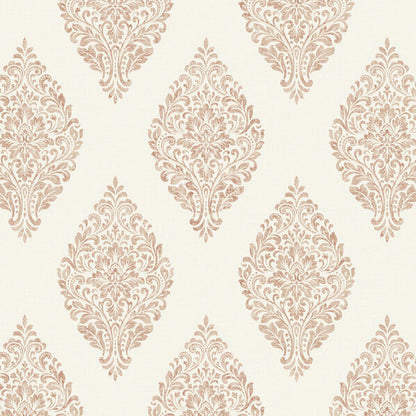 Linen Medallion Damask Cream/Copper - 25045