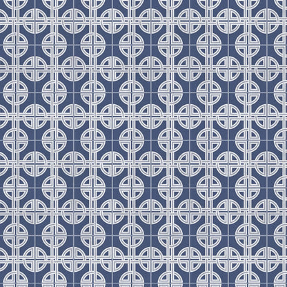 Asian Lattice Design Navy - 105779