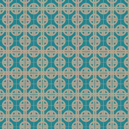 Asian Lattice Design Teal - 105780