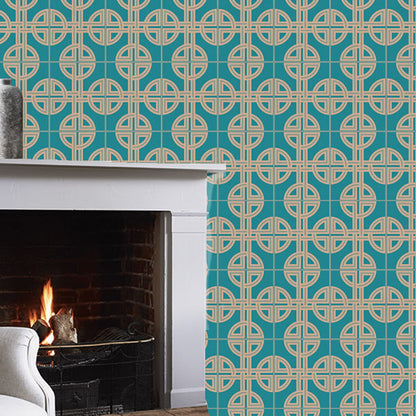 Asian Lattice Design Teal - 105780