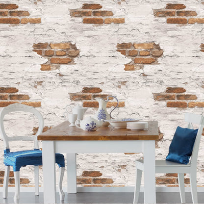 Distressed Brick Design Red/Orange - G45352