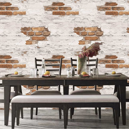 Distressed Brick Design Red/Orange - G45352