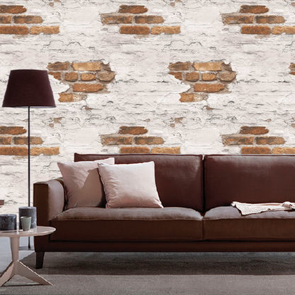 Distressed Brick Design Red/Orange - G45352