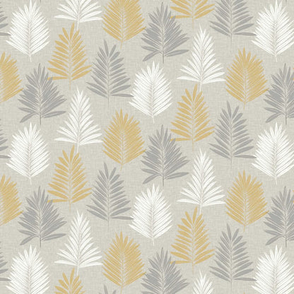 Linen Palm Design White / Grey - 697800