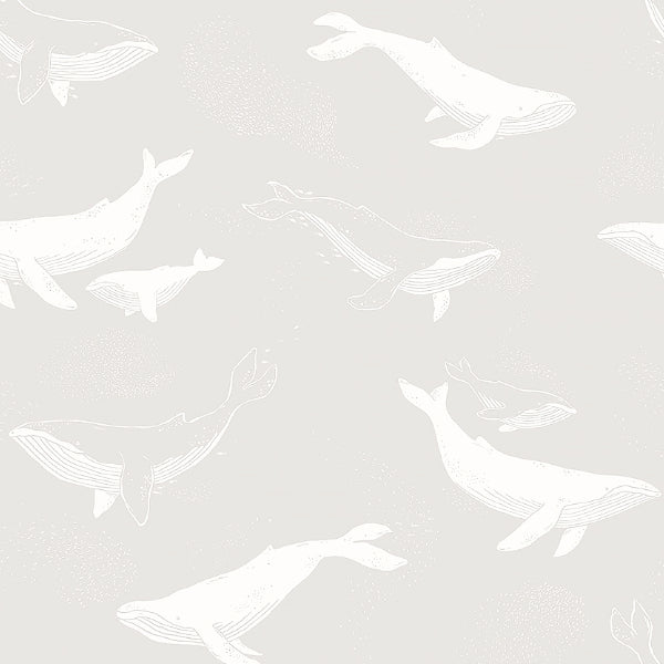 Whales Pale Grey Design - 7452