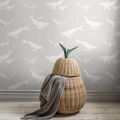 Whales Pale Grey Design - 7452