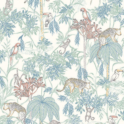 Wild Jungle White/ Multi Design - 7462