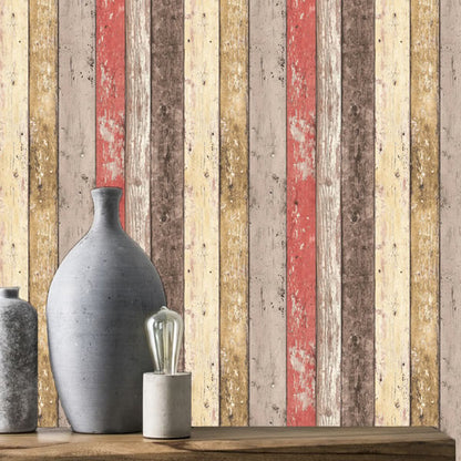 Panelling Wood Design Red - 8951-27